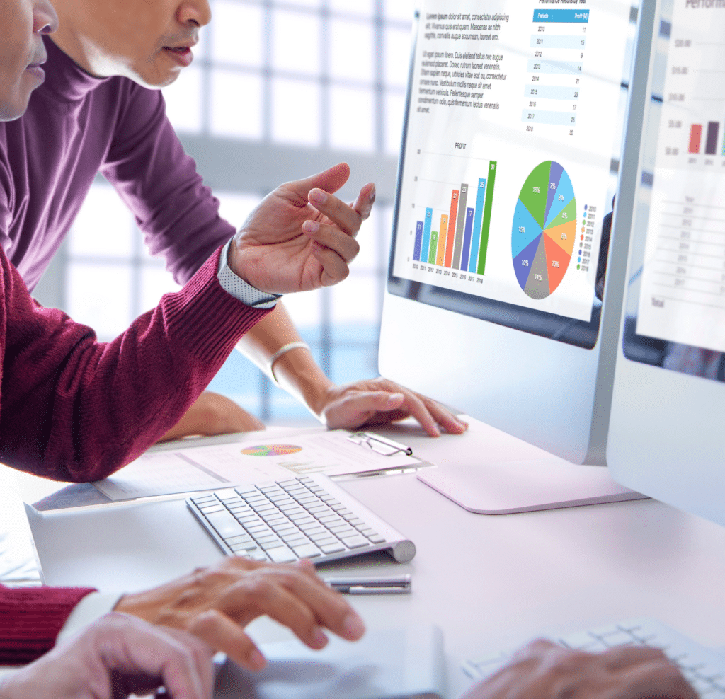Data Charts on a Desktop Screen