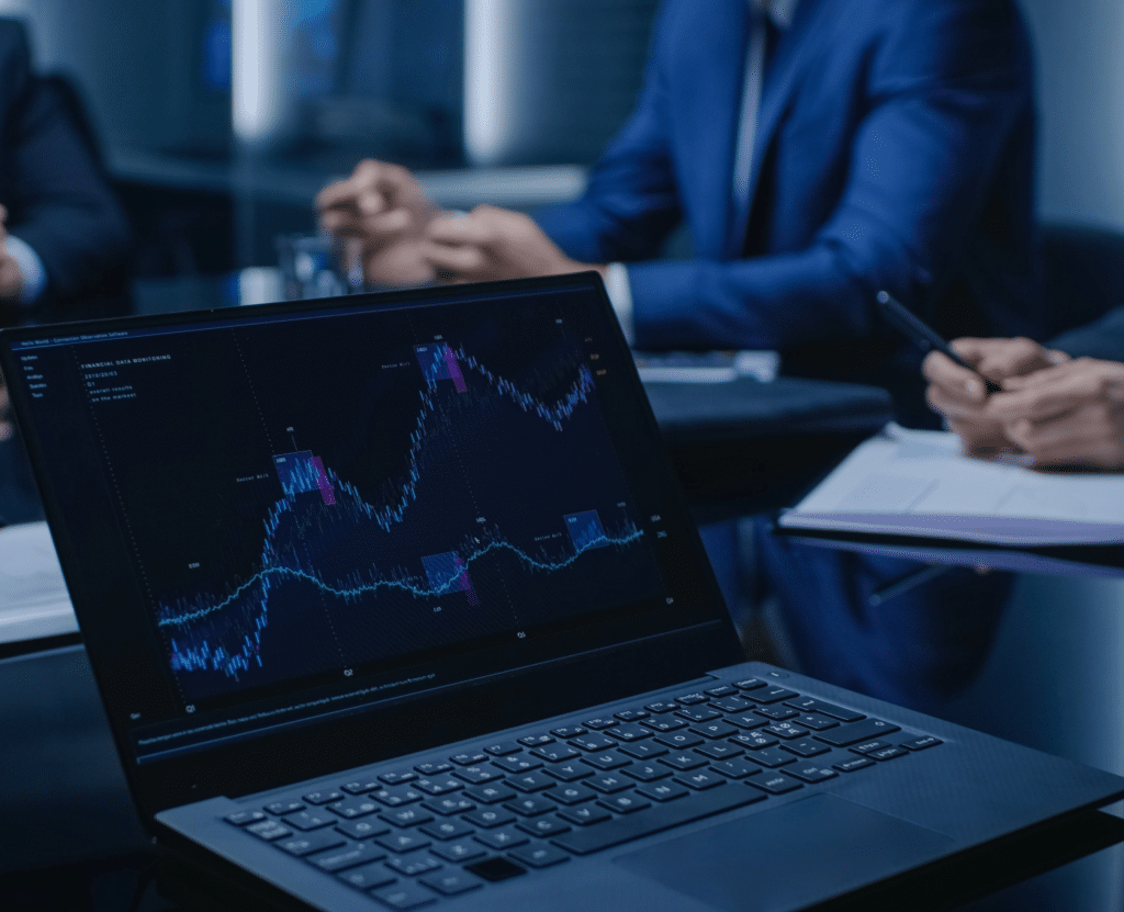 Data graph on a Laptop