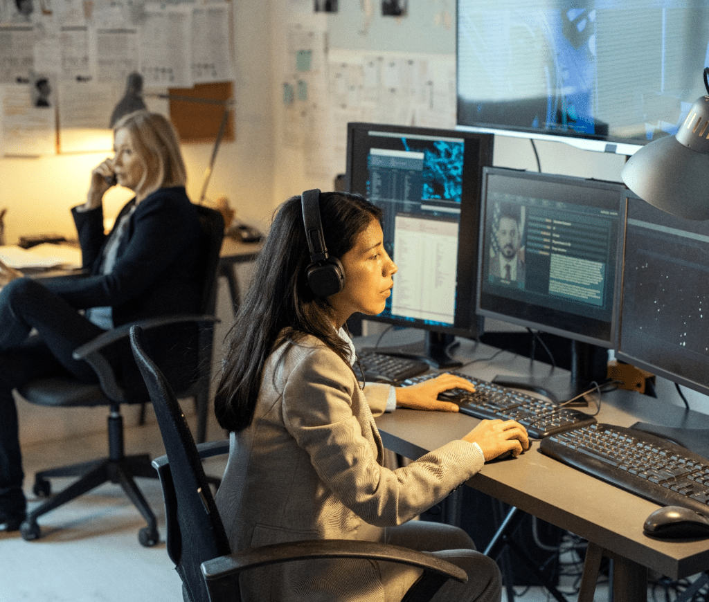 Women Working on multiple data feeds